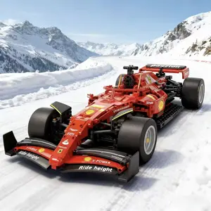 1453 pieces of limited-edition super red sports car model decorations – stylish red sports car building blocks, decorative items for living rooms and desks, car model kits for DIY assembly, educational puzzle toys, birthday gift decorations.