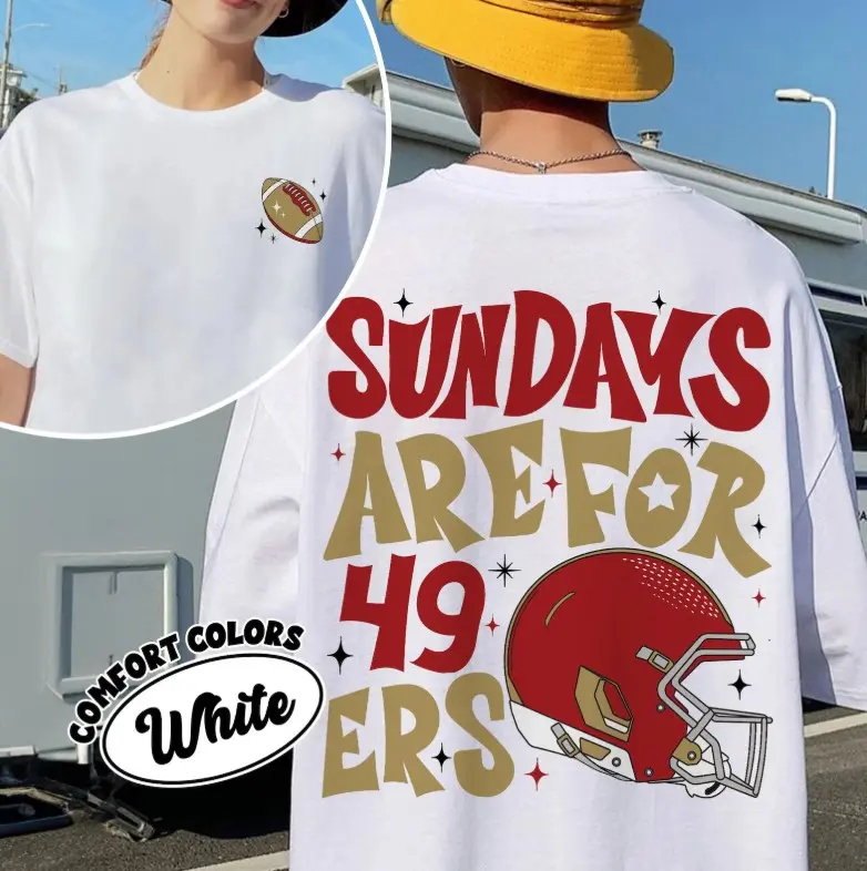Comfort Colors SF Football Shirt, SF Team Shirt, Sundays Are For The 49ers, Game Day TShirt, Sport Football Tshirt, As Gift, Top Mens Womenswear