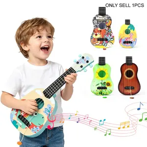 Ukulele Guitar with Cute Cartoon Patterns, Butterfly Design, Multiple Colors, Early Education Music Tool, Perfect Gift for Boys and Girls