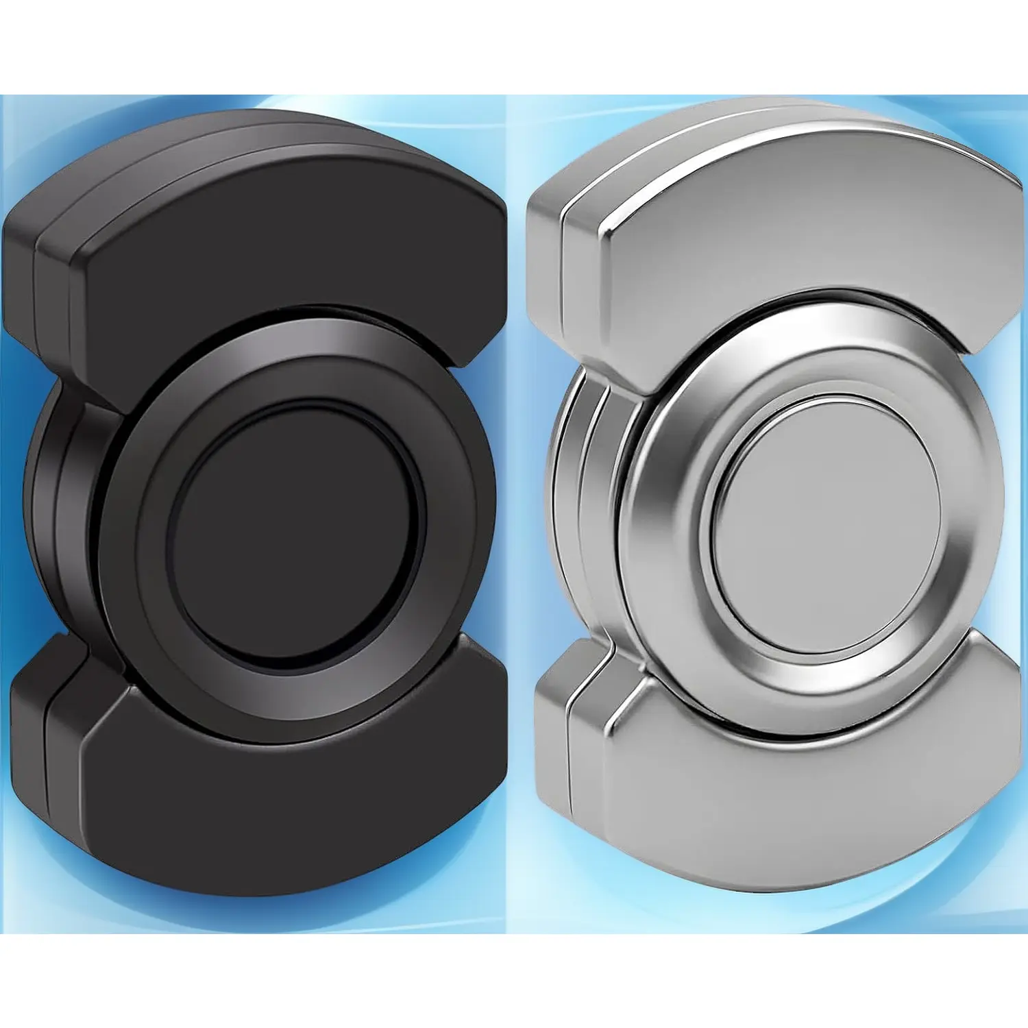 2-Pack 3-in-1 Metal Fidget Set for Adults - Magnetic Spinner, Slider, Clicker with Stainless Steel Bearings, Stress Reliever, Focus Aid