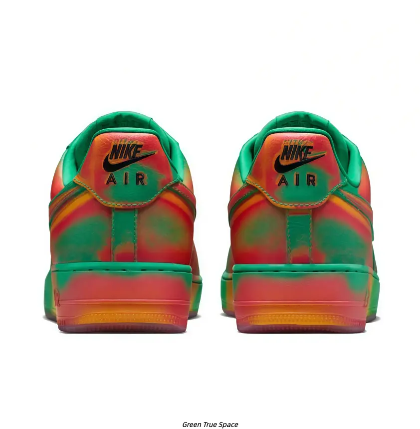 Green Orange Gradient Skate Sneakers Unisex Cushioned Shock Absorb Daily Walking Shoes Non Slip Leather Casual Street Footwear