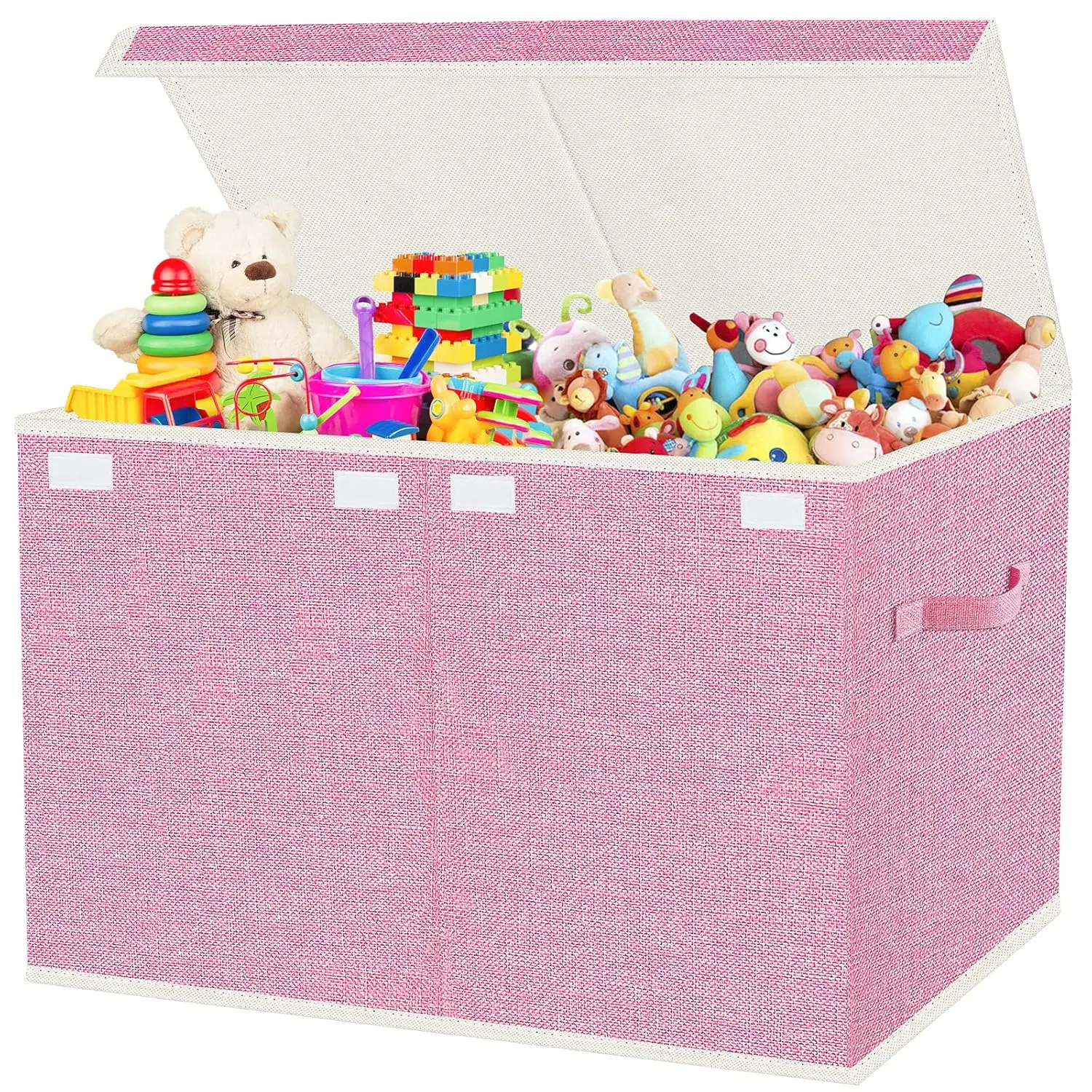 Large Collapsible  Storage Box with Lid & Handles -  Organizer Chest for Toys, Clothes, Blankets (, , Playroom, Bedroom)-24.5''x13''x16''