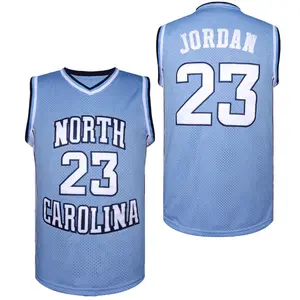 Stitched Blue Basketball Sports Jersey Sleeveless Polyester Classic Tank Top for Basketball Fans Gift Loose Fit Embroidered Design North Carolina 23