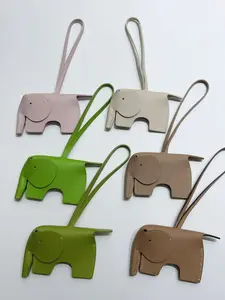 Elephant Keychain, Real Leather Elephant Bag Charm, Elephant Decorative Hanging Piece, Cute Animal Accessory for Bags