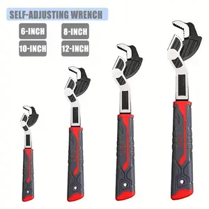 Multifunctional Self-Locking Wrench Set, Sizes 6-12 Inches, Multiple Models, Ideal for Plumbing, Car & Bike Maintenance