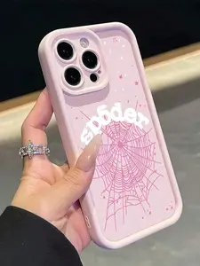 New Creative Letter & Cobweb Pattern Phone Case Compatible With Apple 16 Pro Max 11/12/13/14 Plus XR/7/8 Plus/15 PM Protective Cover Waterproof Shockproof Anti-Fall Scratch Resistant FOR-YOUR-BELOVED-PHONE Christmas Gifts