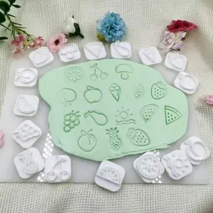 16pcs Fruit Cutting and Stamping Set for Polymer Clay - Durable Plastic Molds & DIY Jewelry Pendants, Charms Crafts, Perfect Handmade Designs, Creative Project Tools with Assorted Pattern