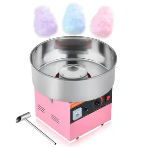 VEVOR Cotton Candy Machine Commercial, 1000W Electric Candy Floss Maker, Easy Use with 15 inch Stainless Steel Bowl and Sugar Scoop, Makes Hard Candy for Home Kids Birthday, Family Party, Pink