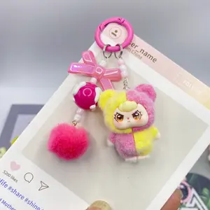 Cute Cartoon Dopamine Plush Keychain Charm, Phone Chain Accessory, Keychain for Bags, Bag Pendant Decoration, Holiday Gift, Christmas Valentine's Day