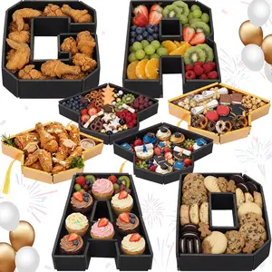 8 Pcs Grad Fillable Charcuterie Boards 4 Pcs Letter Serving Tray 2026 Graduation Cap Serving Trays Decorative Snack Dish for Graduation Decorations Supplies