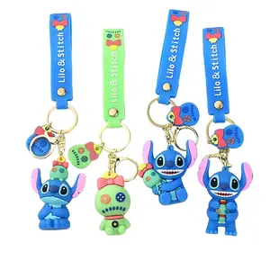 Disney Stitch Keychain - Lilo & Stitch Character Keyring with Colorful Charm Options Featuring Stitch in Blue Green and Pink Designs