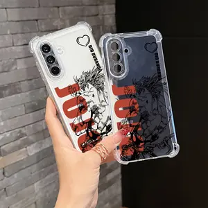 Hot Anime JoJo Bizarre Adventures Lines Phone Case for Samsung Galaxy A56, A26, A36, A55, A35, A06, A16, A05, A14, A24, A34, A54, A15, A05S, A25, A23, A33, A53, A73 4G/5G - Shockproof Transparent Soft Back Cover