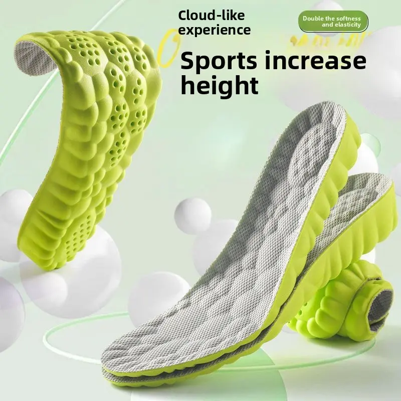 XORAM Breathable Heightening Shoe Insoles (1 Pair, Model 6041) - Soft, Elastic, Sweat-Absorbent, Lightweight Footwear Height Boosters for Sports - Non-Tiring Support, Christmas Gift