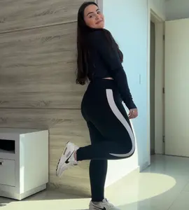 Plus Size High Compression Leggings Black and White Comfort Mesh