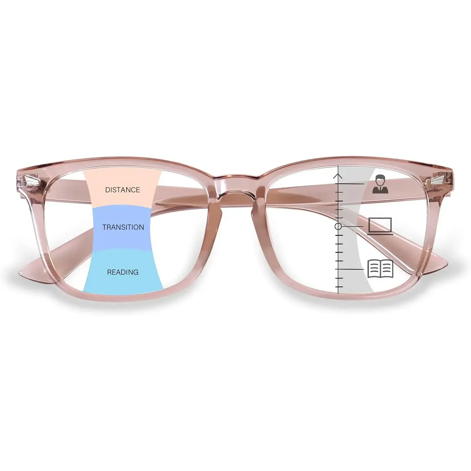 Progressive Multifocal Reading Glasses for Women Men, Anti Glare/Eyestrain Blue Light Blocking Computer Readers