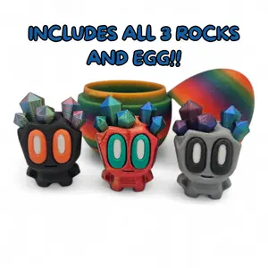 3 Pack Collectible Rocks - Unique Collectible Figurines