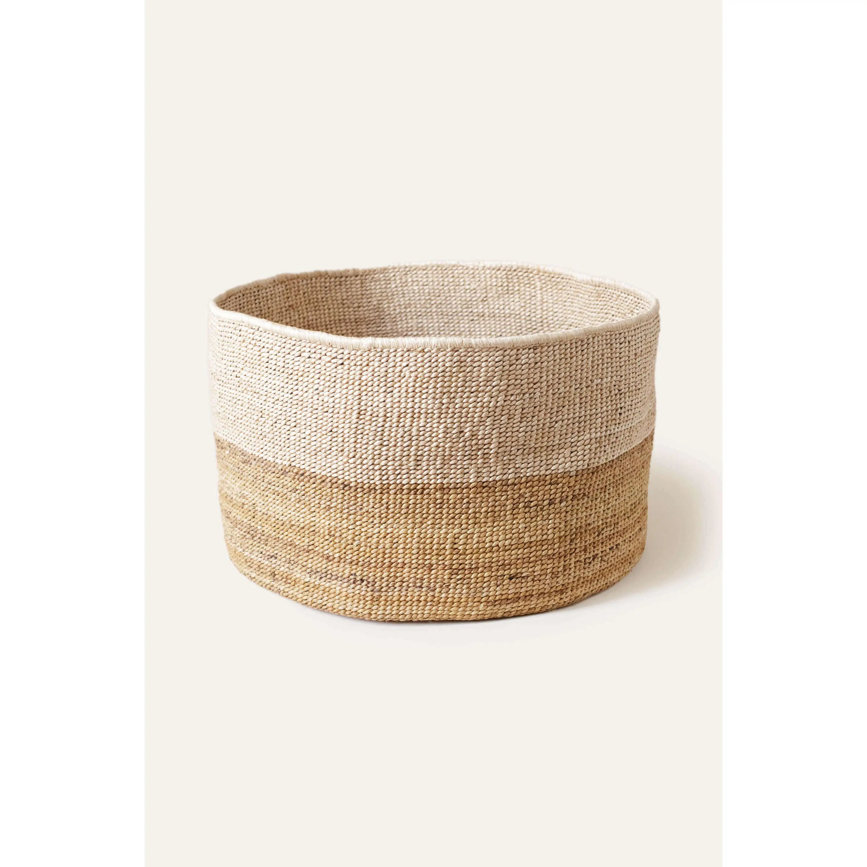 Two-Tone Banana Leaf Floor Basket