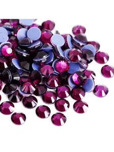 1440pcs Hotfix Rhinestones Exquisite Grape Purple DIY Water Diamond Glass Gem Heat Repair Glass Water Diamond Suitable for Shoes, Clothing, Wedding Dresses, Handicraft Decoration SS6-SS20
