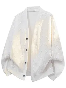 Men's Knitted Cardigan Sweater Coat, Plus Size, Elegant Style, Perfect for Couples' Dates, Work Commute, Comfortable Skin-Friendly Outerwear