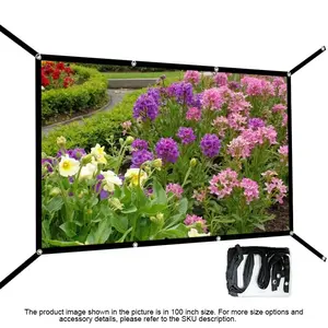 Portable Extendable Projector Screen, 60-150 Inches, Wall Mounted, Ideal for Home Theater, Outdoor Movies, Parties, Office, Classroom