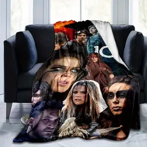 The 100 TV Show Blanket Flannel Post-Apocalyptic Sci-Fi Survival Inspired Cozy Throw For Bed Sofa Travel Camping, Ultra-Soft Warm Decor Blanket For Fans And Daily Comfort