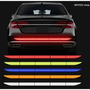 Safety Tape, 3 Pack Reflective Stickers, Anti-collision Warning Style, Standard Reflective Material, Functional Vehicle Decor for Car Trunk and Body Protection