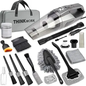 THINKWORK Car Cleaning Kit with 8000PA High Power Vacuum, 21-Piece Set for Spotless Interior, Includes Brushes & Microfiber Towel, Ideal Gift for Car Enthusiasts - Automobile Cleaner