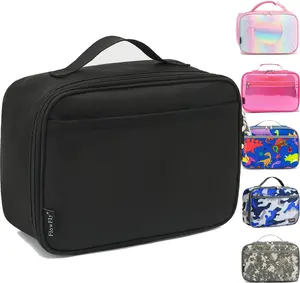 Kids Insulated Lunch Box | Thermal Meal Tote, Leak-Resistant & Easy to Carry (Black)