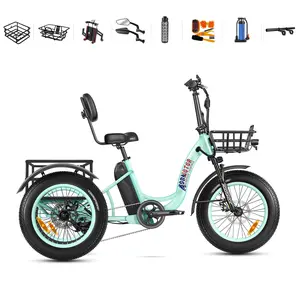 ADDMOTOR TRIKETAN M-330 Electric Trike for Adults, UL2849 Certified, 750W Rear Motor Electric Tricycle, 48V 20Ah 85MI, Fat Tire 3 Wheel Electric Bike for Seniors with Parking Brake & Differential