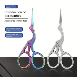 2pcs Vintage Crane Sewing Scissors Set, Stainless Steel Craft Cutting Tools, Sharp Embroidery Scissors for Arts & Daily Use