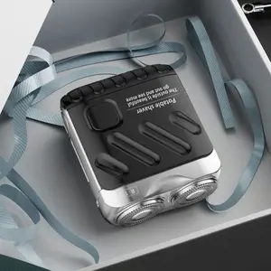 Mini Portable Electric Beard Shaver Men's Compact 9000 RPM Motor Double-Ring Magnetic Cutter Waterproof IPX7 Travel Companion - Lightweight