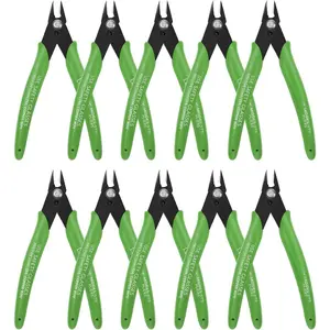 5 Inch Flush Cutters, 10 Pack Small Wire Cutters,  Flush Cut Pliers Side Cutters Snips Zip Tie Sprue  for  Making, Floral, Electronics, Model Craft, Filament,  Print