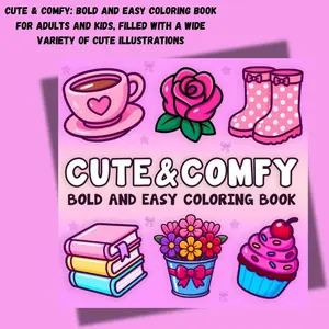 Cute & Comfy: Bold and Easy Coloring Book for Adults and Kids, Filled With a Wide Variety of Cute Illustrations