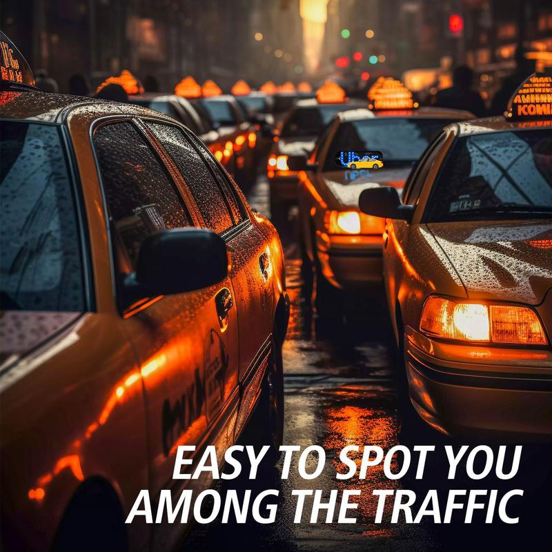 Taxi LED Light Sign for Car Uber/Lyft with Suction Cups USB Plug for Cars Trucks SUVs Compatible LED Decal for Windshield Visibility