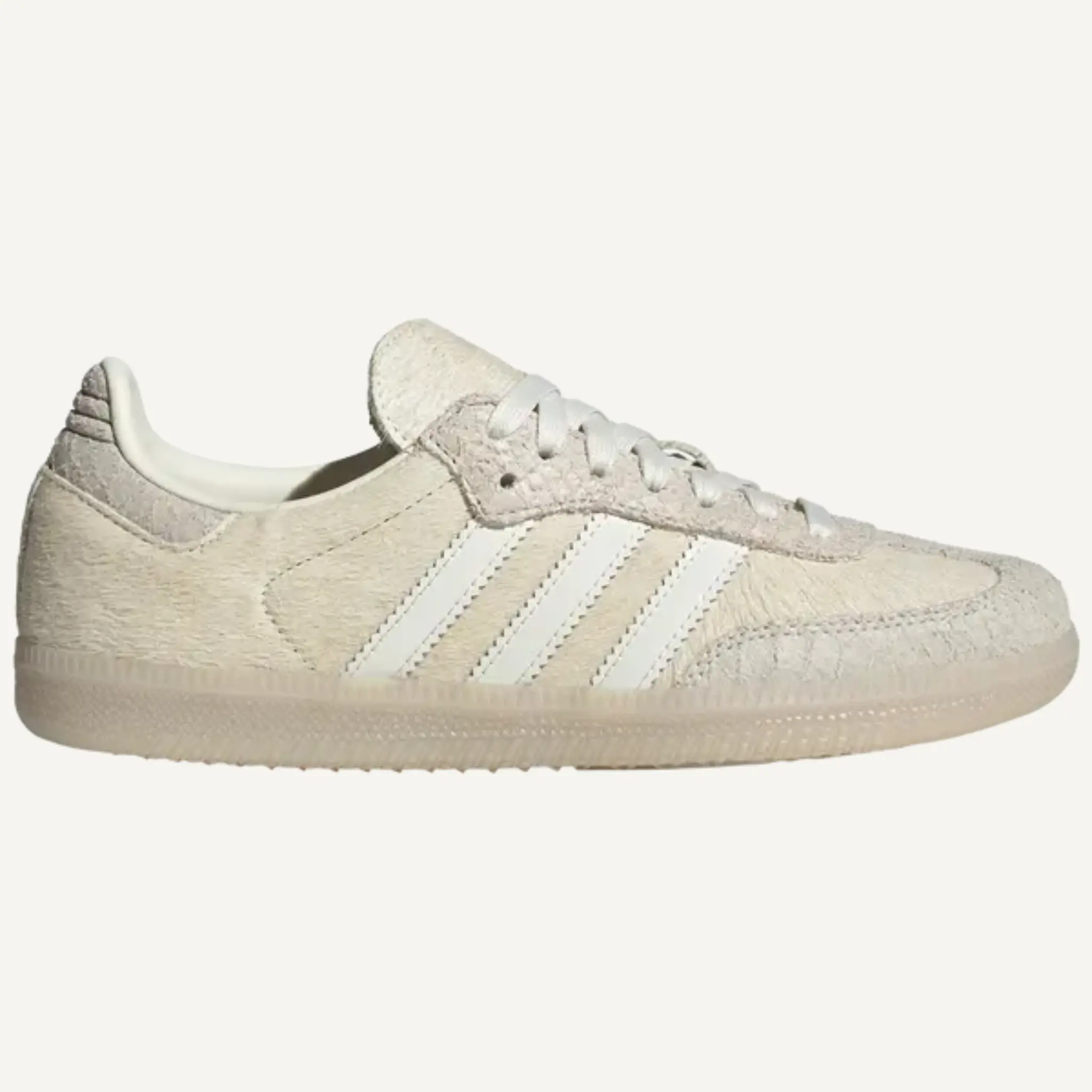 Adidas Originals Women's Off White/Crystal Linen Samba OG Sneakers, IH9148