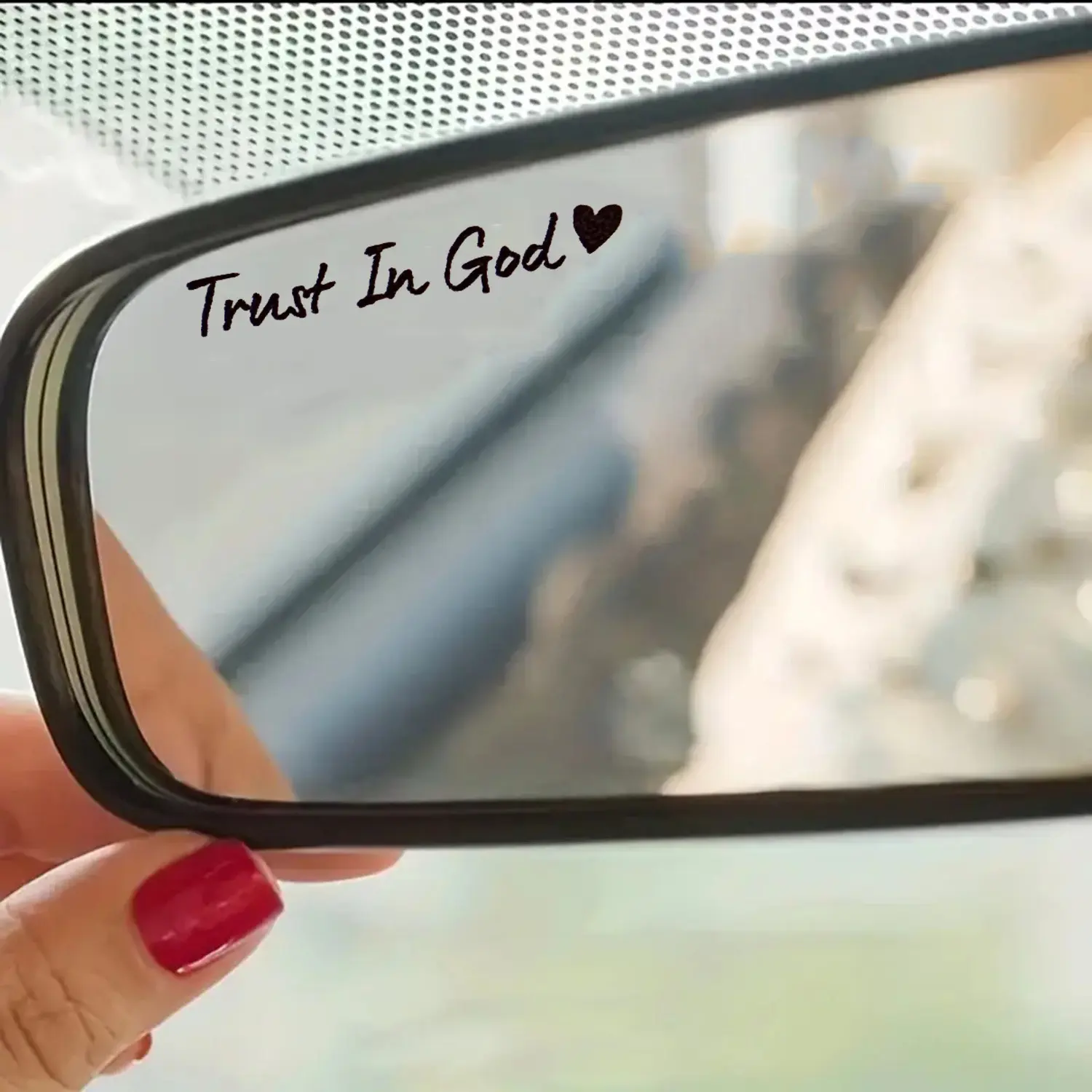 2pcs Black-2pcs Pink Trust in God Automobile Decals, Christian Religion Car Stickers, Automotive Exterior Accessories, Car Decor, Ideal Christian Gift for Rearview Mirror