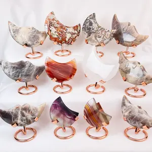 1 -Count Handcrafted Crystal Moon with Stand: Elevate Your Home