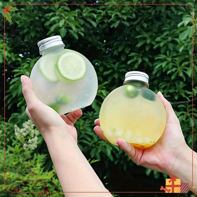 Camp Kitchen 15-Pack 10.140z PET Plastic Disposable Milk Tea Water Bottles with Lids, Transparent Beverage Cups for Outdoor Camping, Travel, Summer Pool Parties