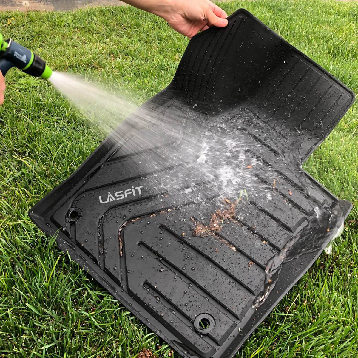 LASFIT Floor Mats Fit 1st & 2nd Row Seat TPE Material