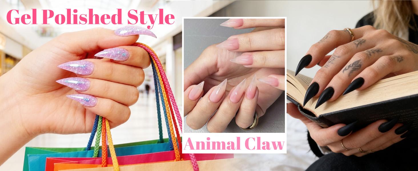 Handmade Short Claw Press-On Nails | Cute Cosplay Cat Nails | Multiple Colors Available | Alt Style for Women 10Pcs
