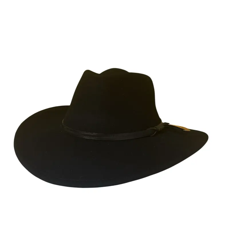 Wide Brim Straw Cowboy Hat with Leather Band – Unisex  display picture 1