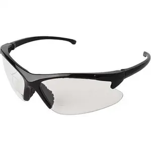 KleenGuard +2, Clear Lenses, Scratch Resistant, Framed Magnifying Safety Glasses UV Protection, Black Nylon Frame, ANSI Z87.1-2010 20388