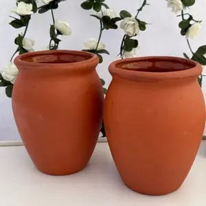 Cantaritos de Barro 2pc set. Mexican Clay cocktail cups-1liter-2pc set