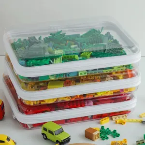 3-Piece Hard Durable Transparent Zipper Storage Box Set, Professional Plastic Clear Zippered Student Pencil Case, Portable Waterproof Makeup Bag, Toy Organizer, Convenient Closure