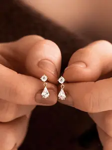 Adorable Waterdrop Zircon Earrings, Delicate Small Diamond Studs, Unique Non-Repeat Design, Silver Color, Perfect for Daily Wear