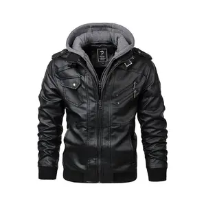 European and American autumn and winter faux leatherjacket men's PU leather casual motorcycle jacket autumn andwinter fashion brand heavy workmanship men's handsome Formal Menswear Coats Outfit