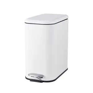 Compact Stainless Steel Indoor Trash Can – 5L/12L, Removable Inner Bucket, Sturdy Steel Pedal, Portable Handle – Space-Saving Garbage Bin for Bathroom, Kitchen, Office