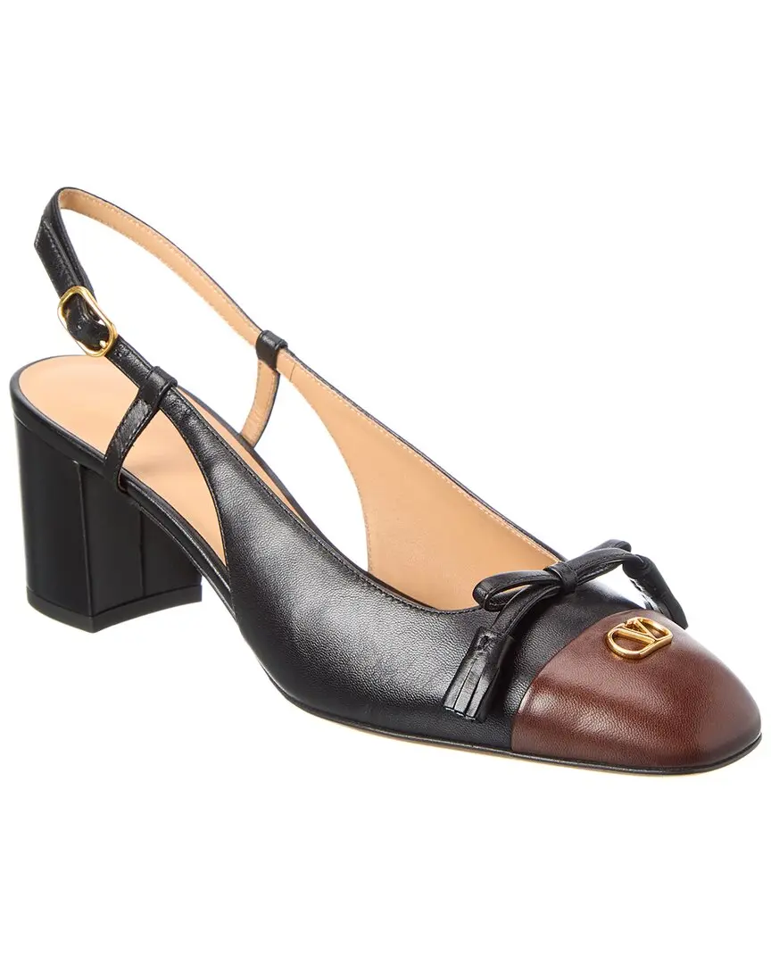 Valentino Bow 60 Leather Slingback Pump