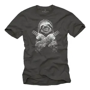 Makaya Funny Animal T-Shirt for Men, Top, Streetwear, Round Neck, Shortsleeve, women's shirt, Trending Clothes, High Quality, Sport, Street Style, Many Colors Size S To XL, tiktokshop Menswear Underwear Tshirt Crewneck