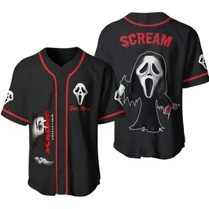 Scream Ghostface Jersey, Funny Ghost Jersey, Horror Movie Jersey, Halloween gifts Jersey, Halloween day Jersey, Halloween Scream Jersey